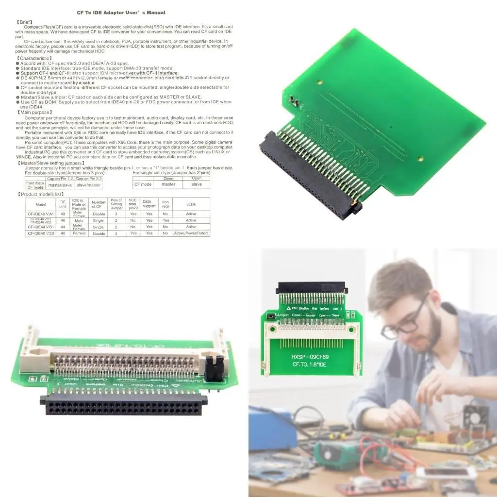 

Y1UB to IDE Adapter Card To ToshibIa 1.8'' 50Pin Hard Drive SSD Expansion Card