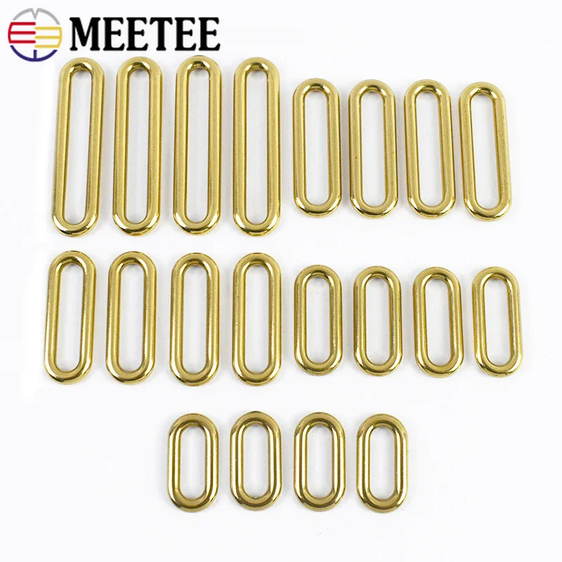 

4Pcs Meetee 20-50mm Solid Brass Buckles O Ring Bag Strap Belt Buckle Dog Leash Connector Loop Clasp DIY Accessories for Handbags