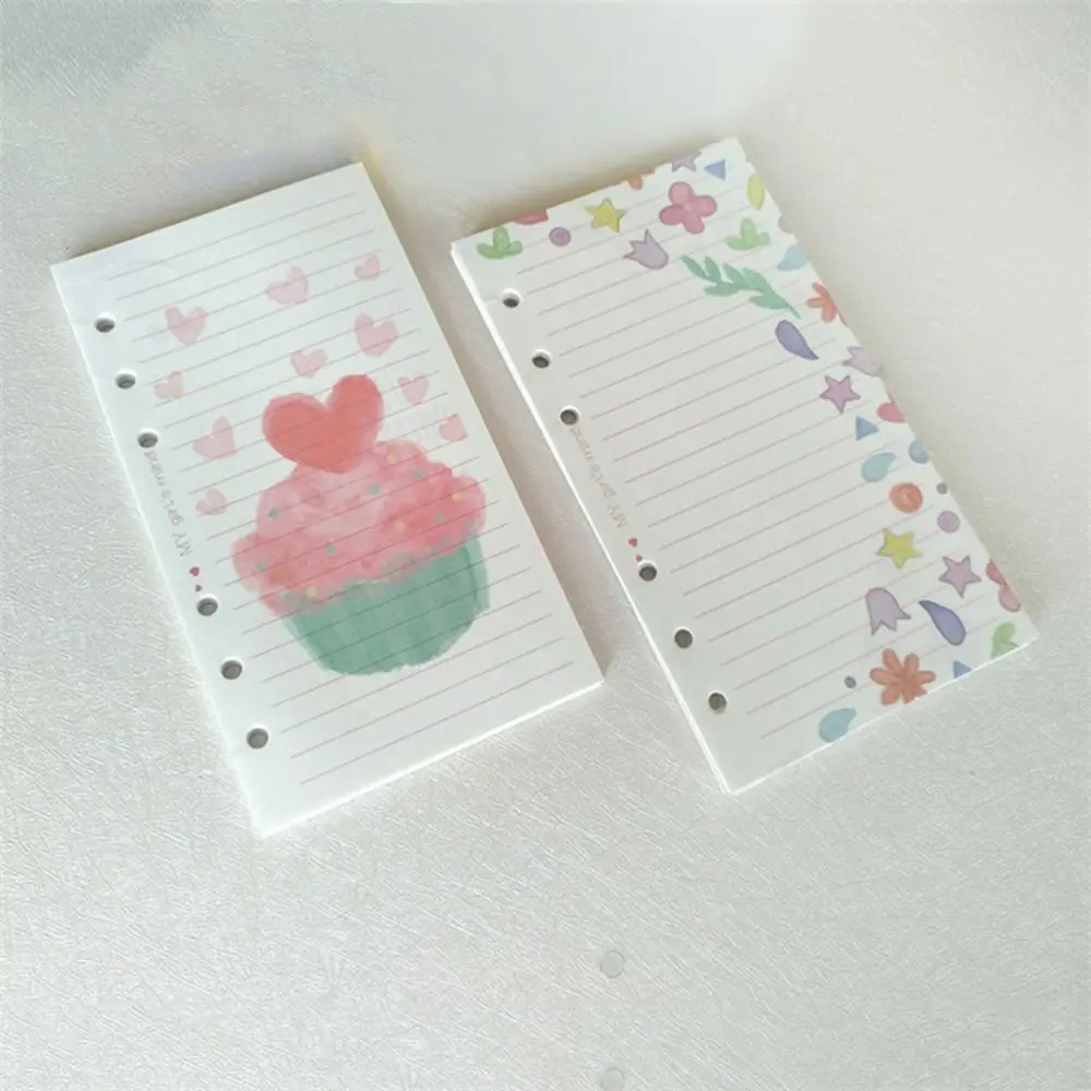 40Sheet A5 A6 A7 Loose-Leaf Refill Paper Flower 6-hole Inner Refill Spiral Binder Paper To Do List Cake