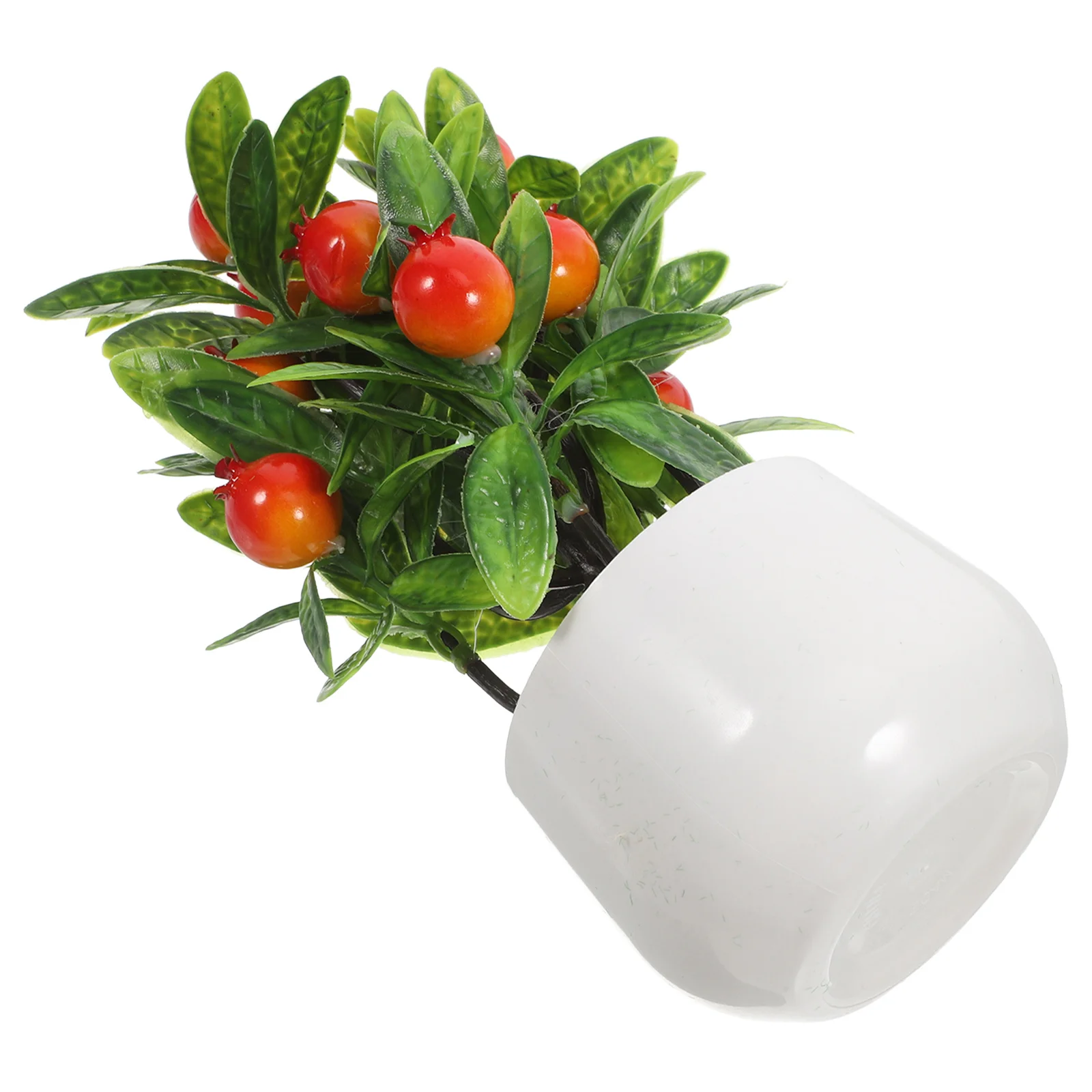 

Artificial Bonsai Tree With Realistic Fruit Decor Small Fake Potted Plant For Desktop Home Kitchen Indoor Greenery Mini Faux