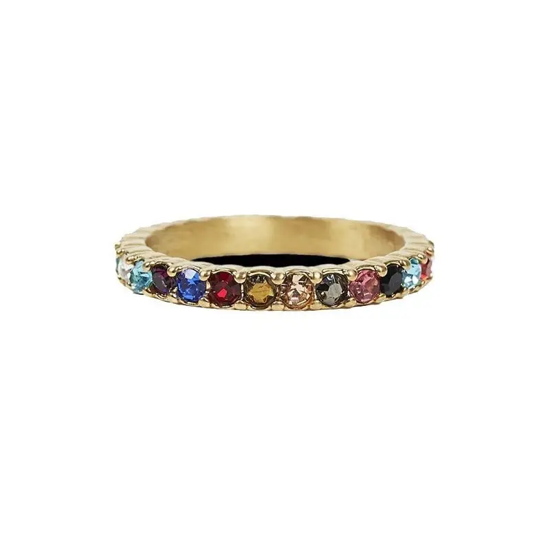 American Retro Trendy Midnights Series Rings for Women 2026 New Colorful Rhinestone Aesthetic Bejeweled Fashion Jewelry
