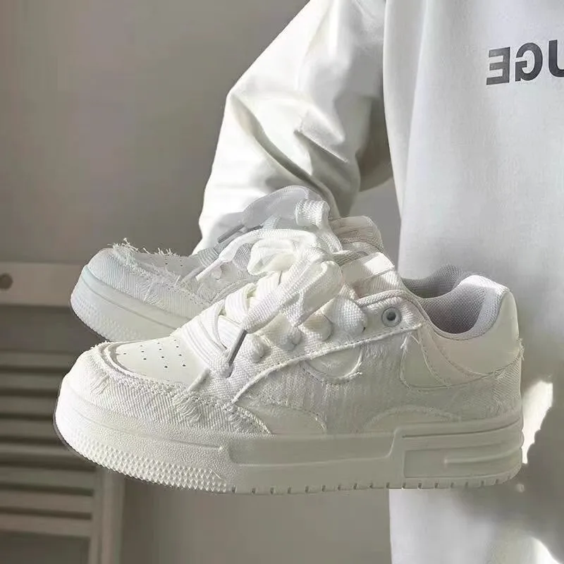 Student Girl Small White Shoes Autumn New Punk Style Round-toe Leather Casual Shoes Trend All-match Women Sneakers Zapatos Mujer