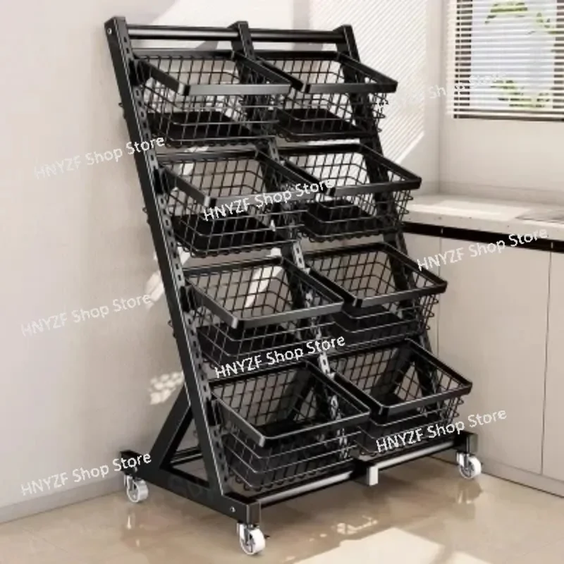 Shelf Floor-to-ceiling Fruit and Vegetable Multi-layer Cart Multifunctional Household Snack Storage Rack Vegetable Basket Shelf