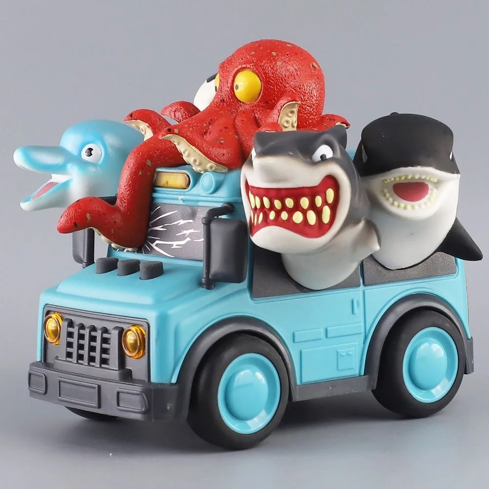 New Dinosaur School Bus Toy Car with Lights & Sounds - Animal Inertia Powered Vehicle, Ocean Monster Bus, Kids' Play Vehicle