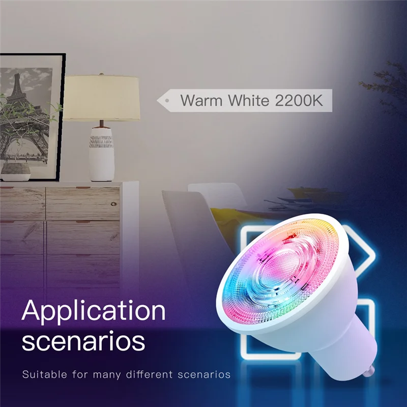 

SUNRI-Tuya для Alexa/Google голосовой совместимости с поддержкой Wi-Fi GU10 умная лампа с регулируемой яркостью лампа Smart Life система управления через приложение