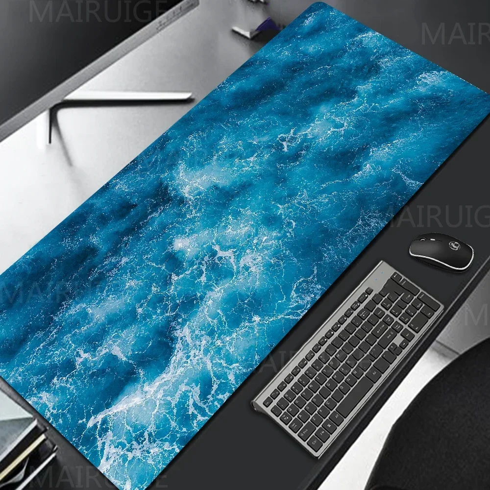 

XXL Green Leaves Mouse Pad Nature Landscape Gaming Accessory Large 40x90CM Keyboard Mousepad Desk Rug Waves Office Extended Mats