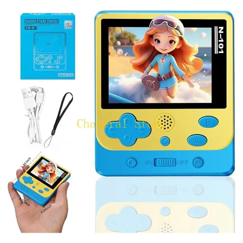 E7CE Adulto y niño Consola juego Handheld 319 Títulos clásicos Diseño compacto con batería duradera para On the Go Fun