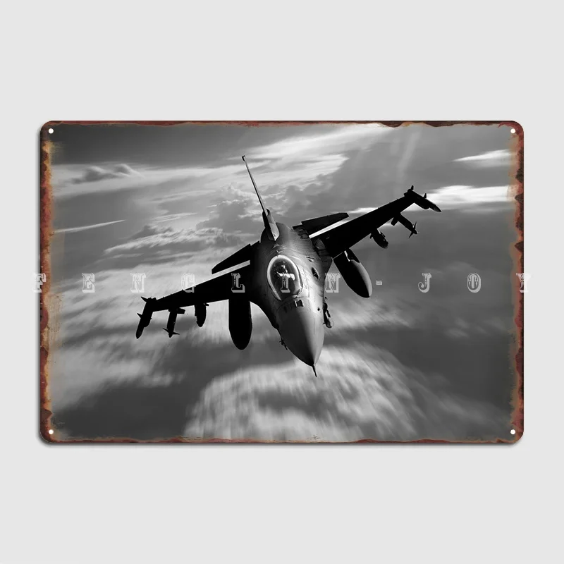 Usaf F16 Fighting Falcon Metal Sign Cinema Garage Pub Garage Custom Mural Painting Tin Sign Posters