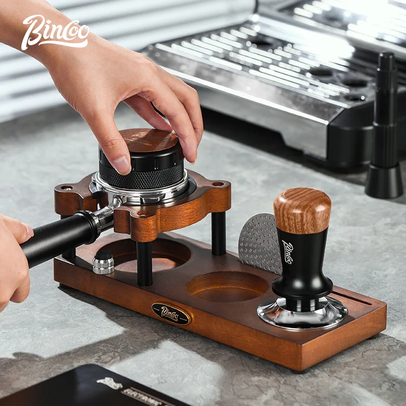 

Bincoo Coffee Tamper Mat Station Stand Portafilter Holder Wood Base Rack For 51MM 53MM 58MM Coffee Accessories For Home Office