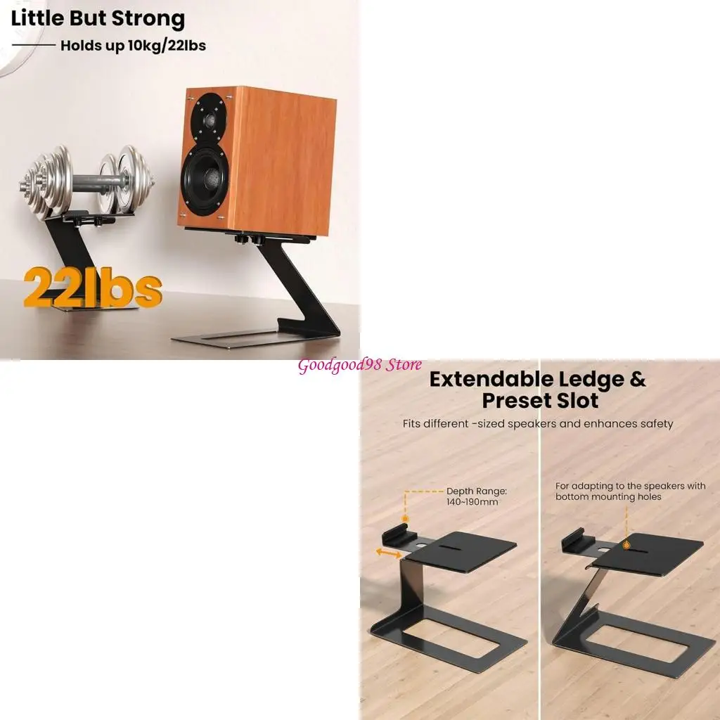 

Bookshelf Speaker Stand Support 22lbs Speaker Stand 6° Incline Speaker Stand