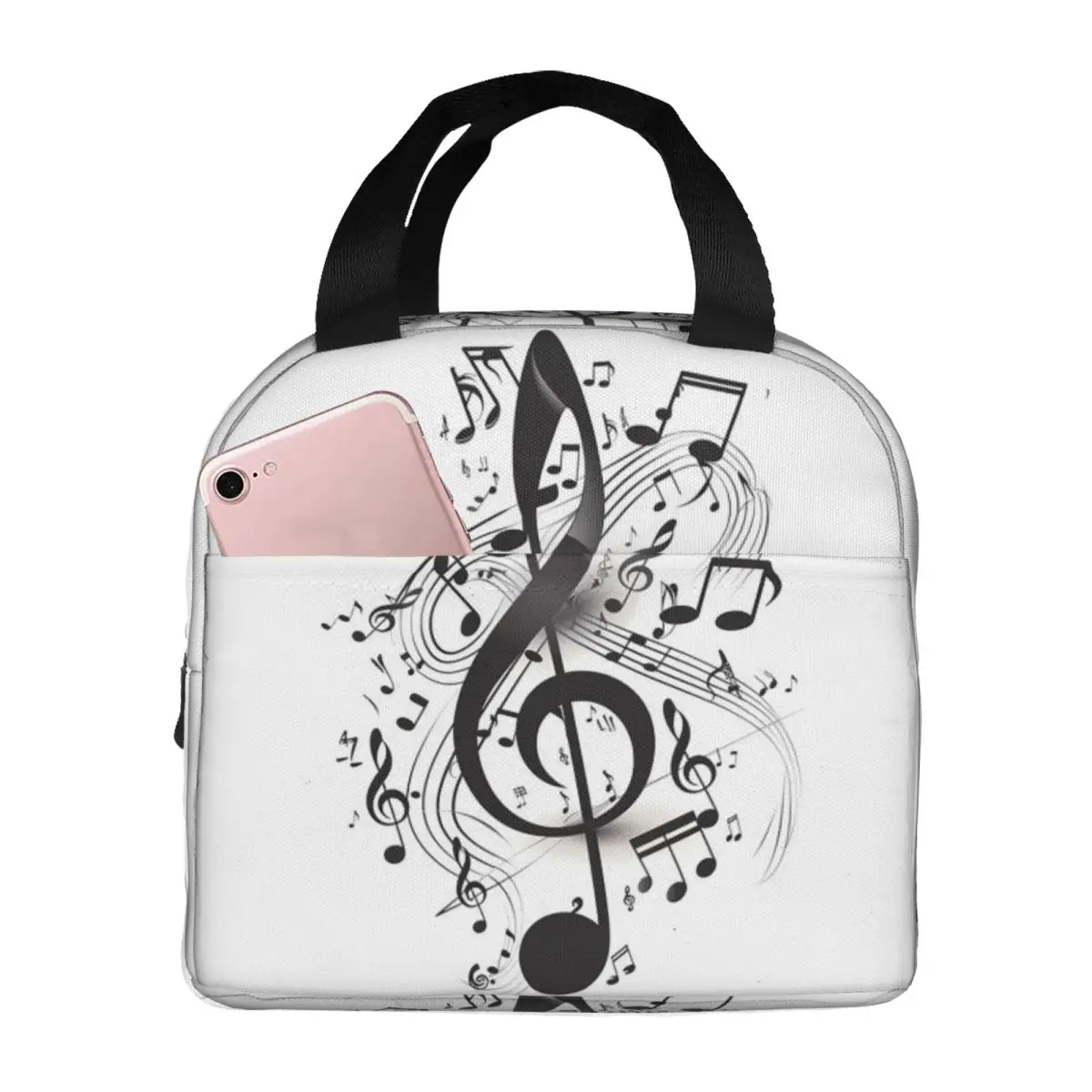 

Music Note Insulated Lunch Bag for Kids School Cooler Thermal Food Box Tote Leakproof Lunch Boxes Container