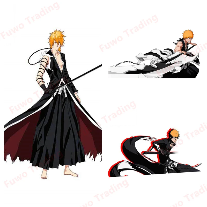 Anime Car Stickers BLEACH Kurosaki Ichigo Vinyl Decal for Window Motorcycle Camper Bumper Truck Laptop Waterproof Decoration PVC