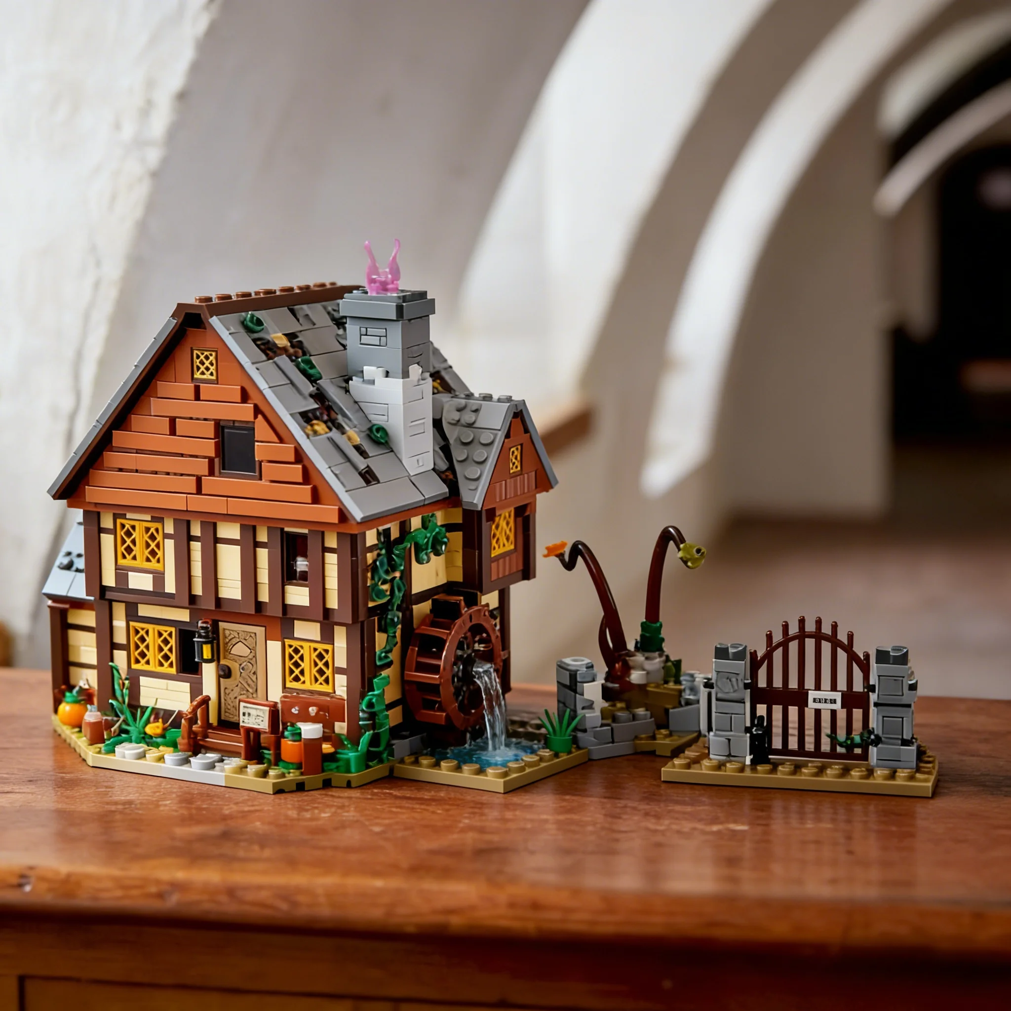 

New MOC Magic House Street View Compatible with 21341 sisters's Cabin Assembled Building Blocks 2316 Birthday Gifts