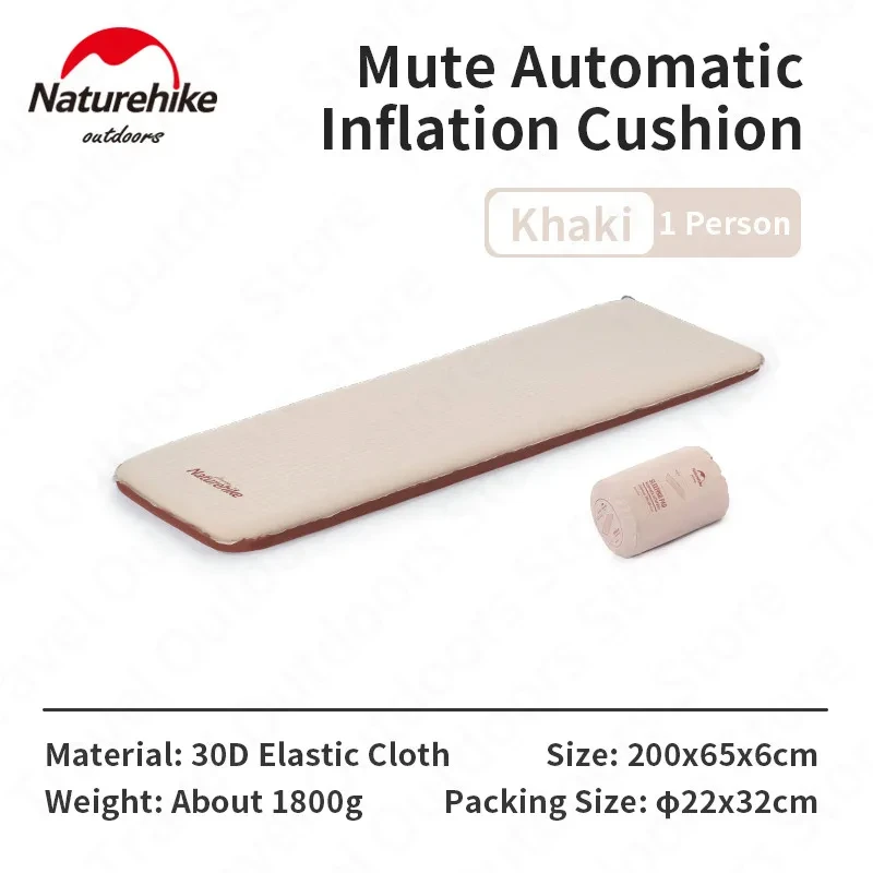 Naturehike Camping Air Matte Automatische Inflation 1-2 Personen Tragbare Elastische Tuch Schwamm Stumm Pad Zelt Freizeit Schlafen Kissen 5