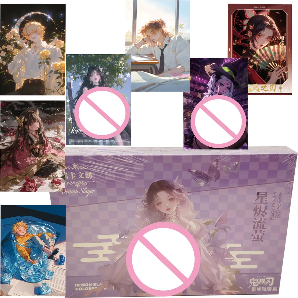 

Demon Slayer Fantasy Japanese Anime Collection Card Cartoon Enchanting Peripheral Stylish Characters 10x15cm Color Paper Cards