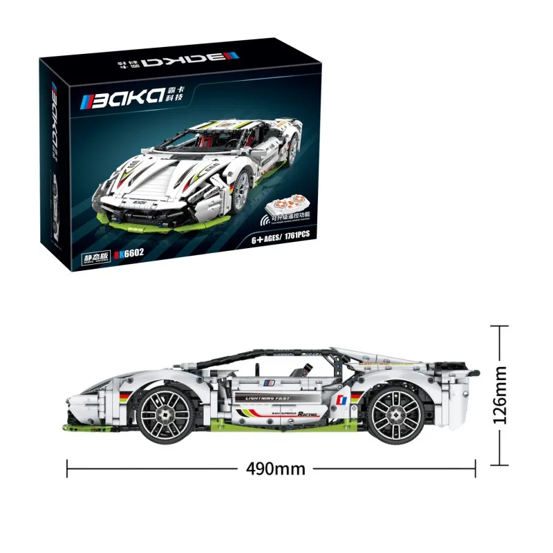 High-Speed Racing RC Car Building Blocks - Bada BK6606-09 Supercar Model Kit for Boys' Birthdays and Gifts