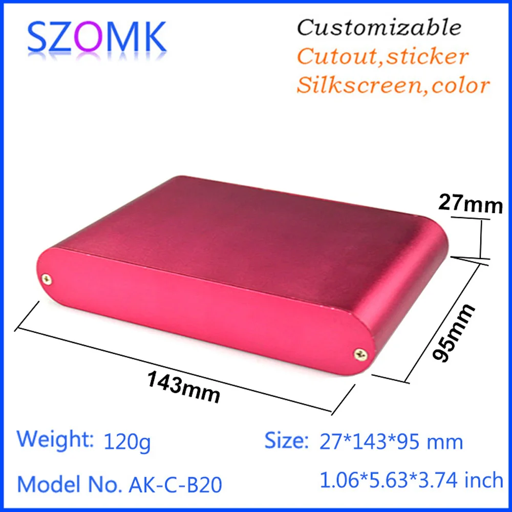

10Pieces electronics enclosure metal aluminium case amplifier instrument cases radiator housing 27*143*95mm