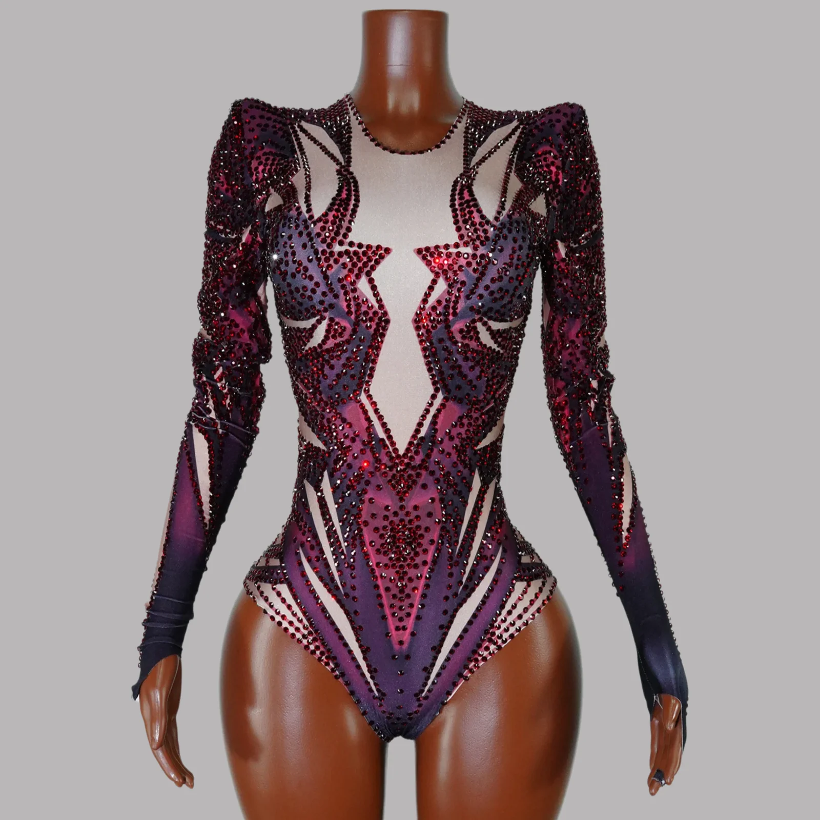 

Women Sexy Performance Dance Costume Singer Dancer Stage Wear Nightclub Outfit Sparkly Rhinestones Bodysuit Nightclub Drag Queen
