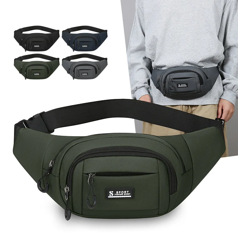 

Мужская многофункциональная водонепроницаемая нейлоновая ткань большой емкости, поясная сумка для кассового аппарата, износостойкая легкая нагрудная сумка на плечо