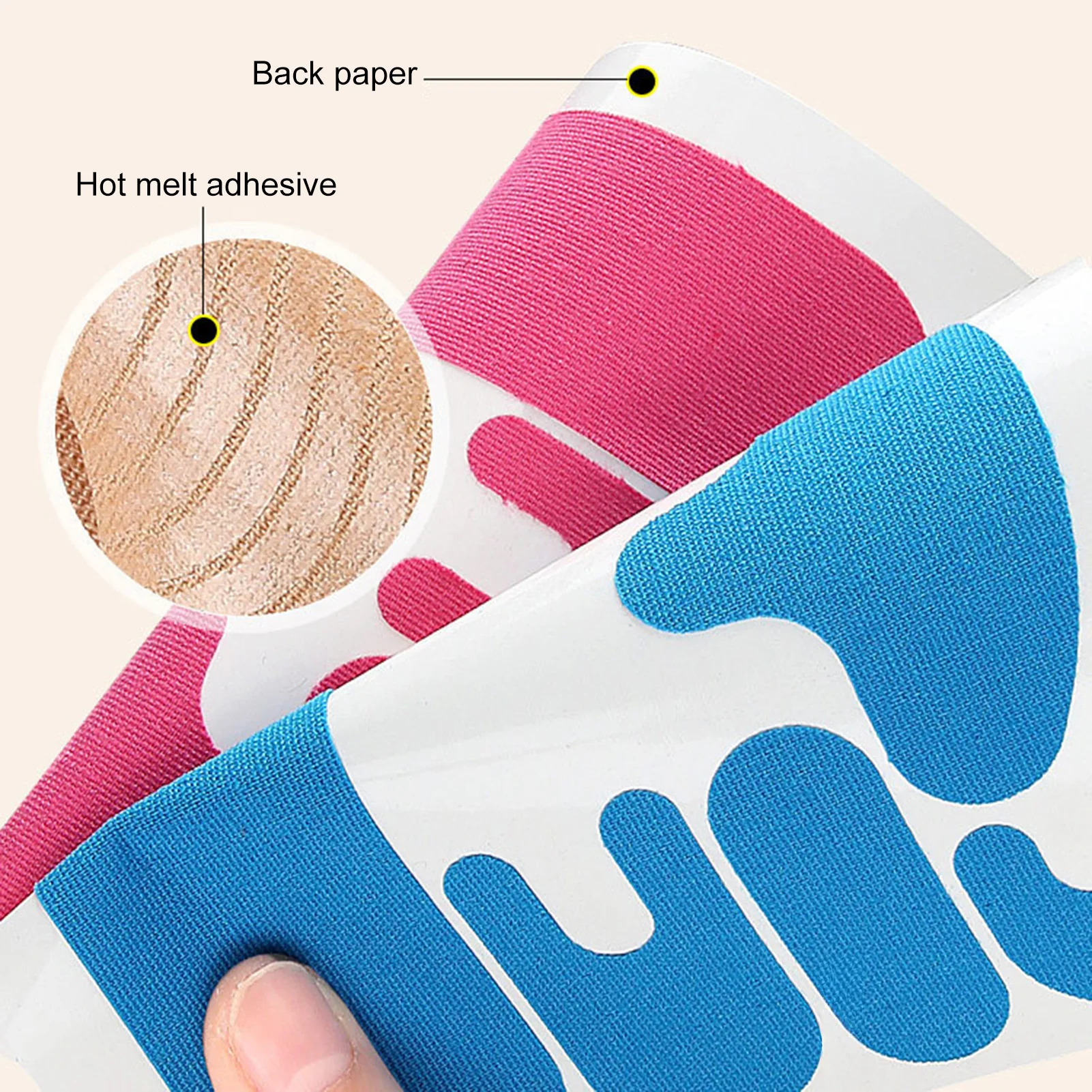 1枚入りキネシオロジーテープ 顔用 Vライン 首 目元リフト しわ除去ステッカーテープ フェイシャルスキンケアツール 弾性包帯