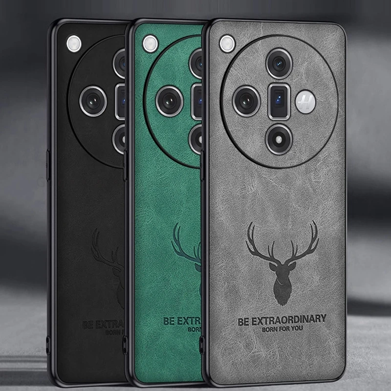 

For Oppo Find X7 Ultra Cartoon Elk Deer Head Leather Case For OPPO Find X7 Pro Holster Protection Back Cover For Find X7 Ultra