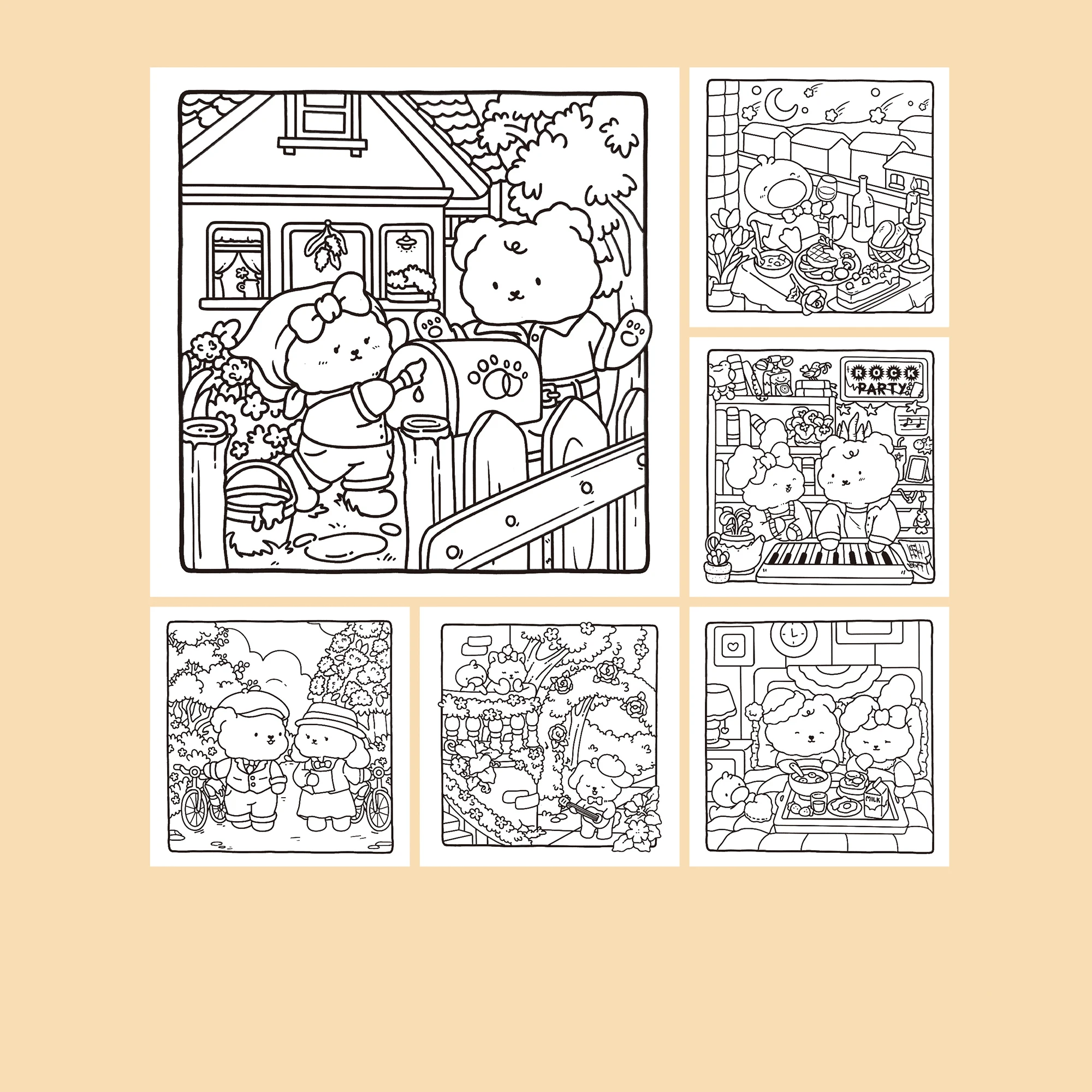 Summer Fun Coloring Books, Vibrant Scenes, Easy Coloring, For Home Parent - Child DIY, Relax, Unwind, Boost Creativity