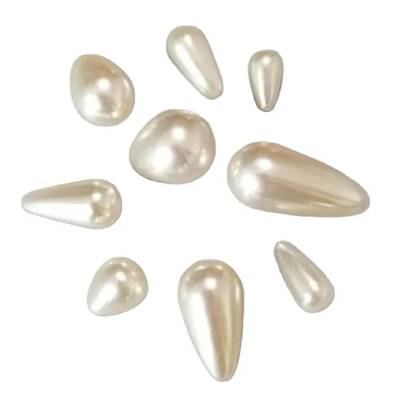 Wholesale Beige Bead Water Drop Imitation Pearl with hole Handmade needlework Seed Beads For DIY Earring Jewelry Making Supplies