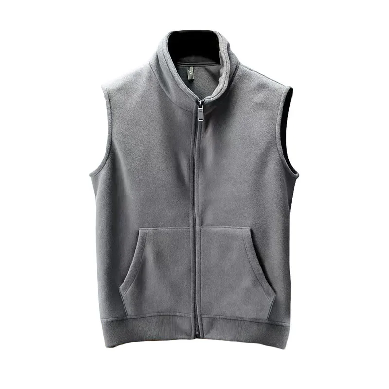 

stand-up collar vest men's autumn and winter fleece double-sided Austrian fleece sleeveless cardigan jacket vest outer wear