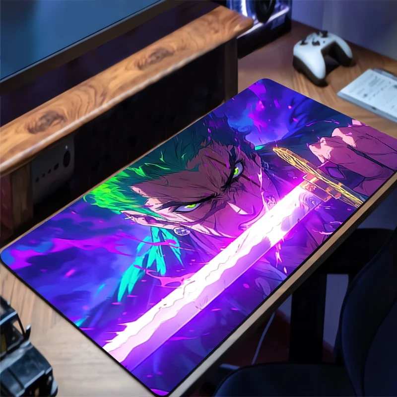 

Mouse Pad Gamer Anti-slip Anime Desk Mat Gaming PC Accessories Tablet Pad Large HD Mousepad Extended One Piece Zoro Keyboard Mat