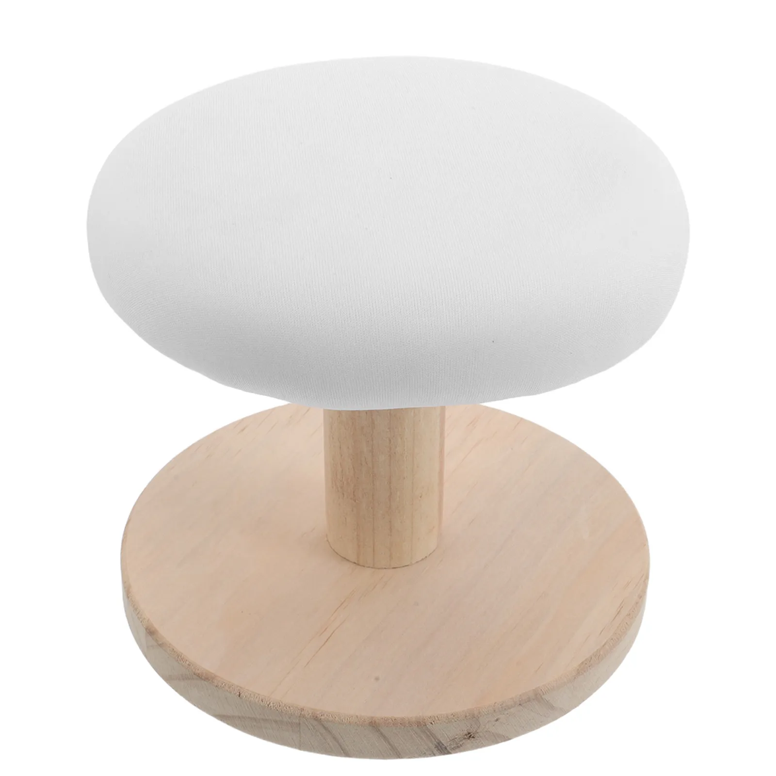 Mini Round Ironing Board Wooden Small Tailor Sponge Padded Base Tabletop Ironing Platform for Collars Seams Dorm Room Sewing
