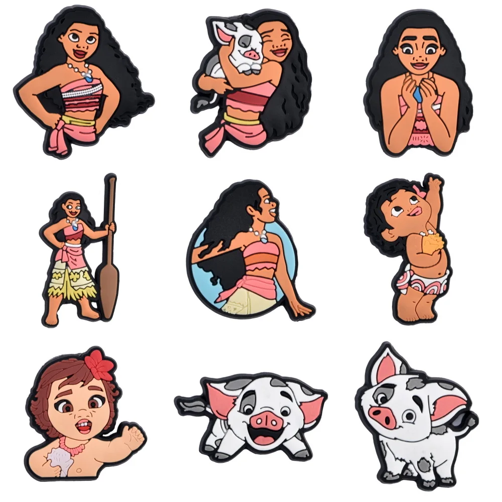 

1pcs Disney Moana and Friends Cartoon Shoe Charms with Maui & Hei Hei, Shoes Decoration for Kids & Adults