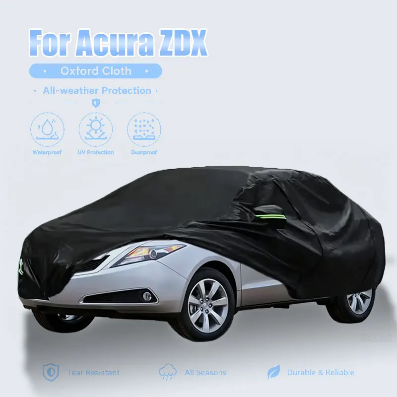 For Acura ZDX Full Car Cover Side Zipper Design Waterproof Dustproof Sun Protection Outdoor Vehicle Cover
