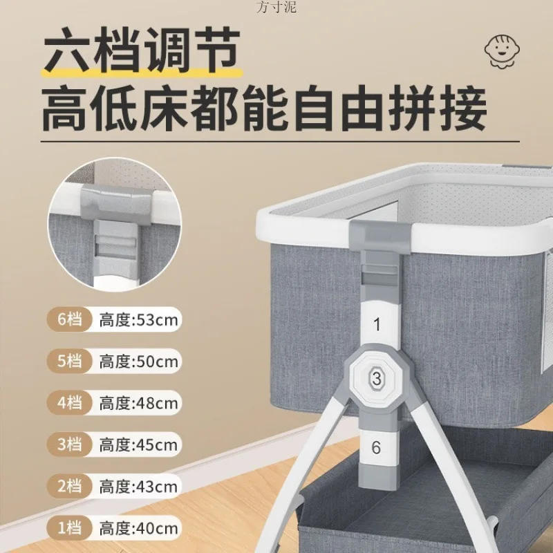 سرير أطفال محمول قابل للطي متعدد الوظائف من سبائك الألومنيوم BB سرير أطفال مقسم بالجملة #4