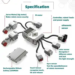 Kit de Robot Électronique EV3, Brique Intelligente 45500, Batterie, Moteur, Fonction d'Alimentation, Outils de Pigments ECU