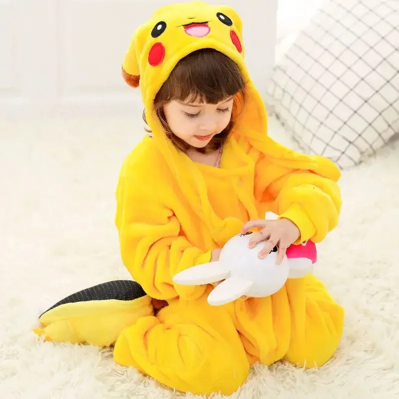 新しいコスプレフード付きパジャマかわいい動物部屋着トトロ恐竜長袖パジャマホームウェア子供のための保温-2025