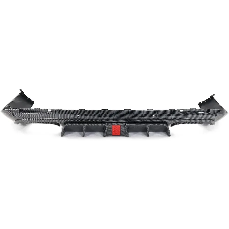 Rear Diffuser with Light Compatible with 20152023 Dodge Challenger IKON V6 Style Carbon Fiber Print PP Rear Bumper Lip Diffuser