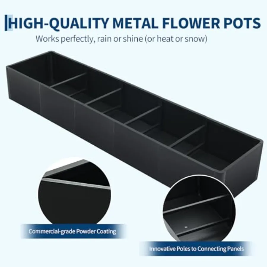 70x 20 Extra Long Metal Planter Box with Drainage Holes Rounded Corners Complete Commercial Raised Garden Bed Kit Heavy Duty St