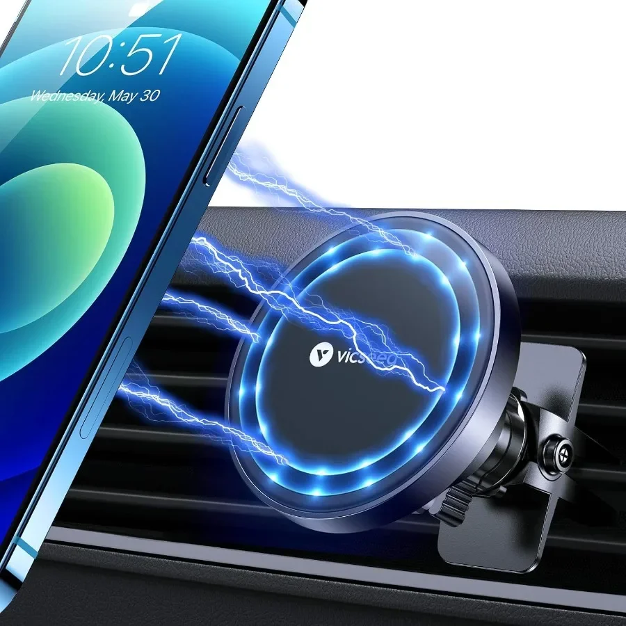 

360Degree Adjustable Magnetic Phone Holder for Car Vent with Upgraded Strongest Magnet Power Ideal for iPhone 17 Pro Max 16 15