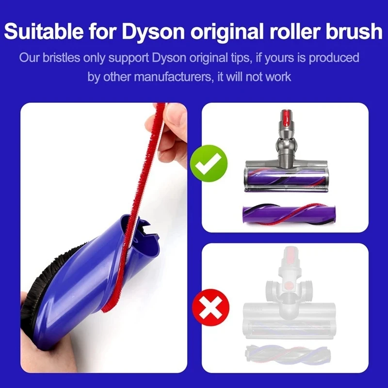 Soft Plush Strips For Dyson V6 V7 V8 V10 V11 V15 Vacuum Cleaner Rolling Brush Strips Soft Roller Head Accessories