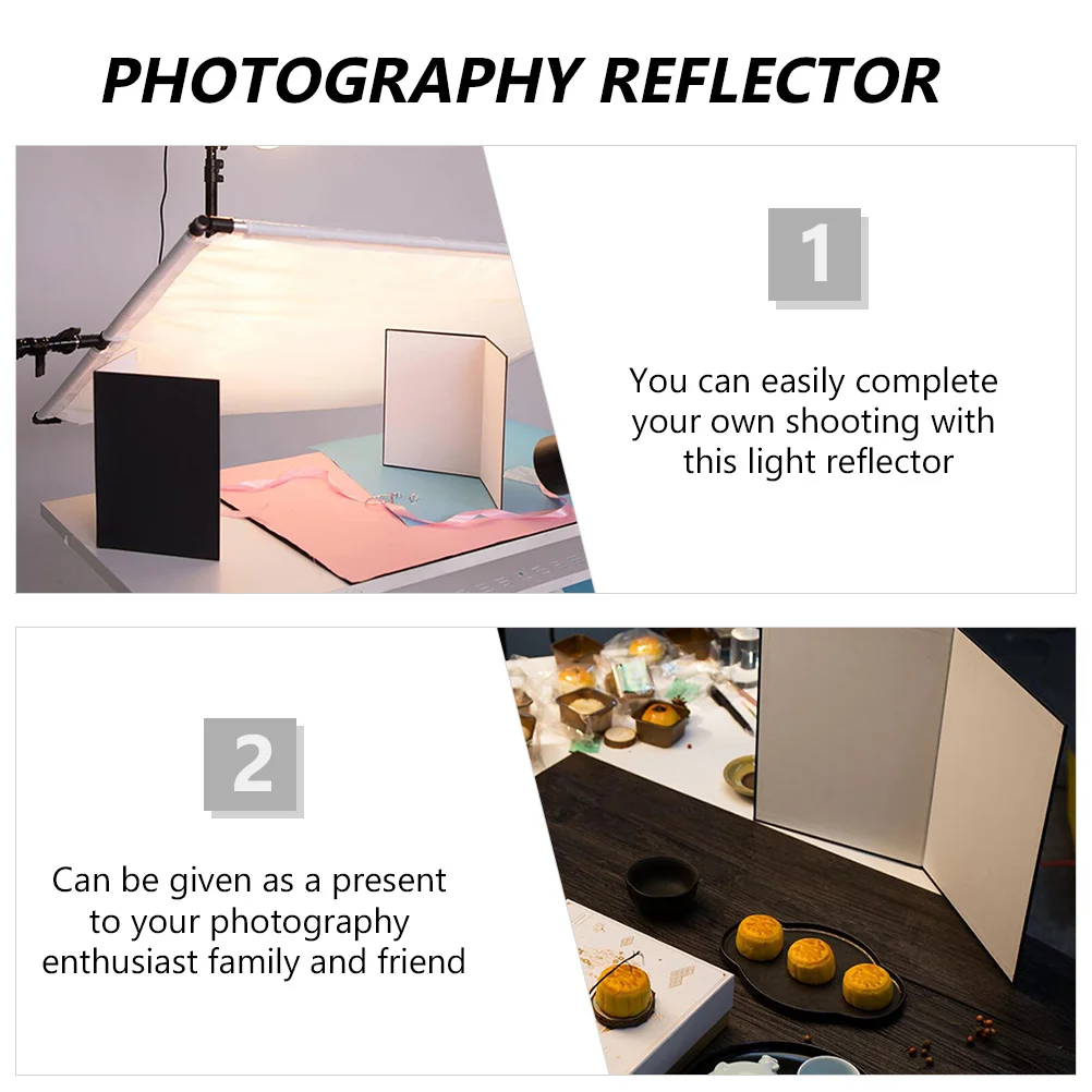 

2Pcs Lightweight A4 Size Photography Reflector 3in1 Foldable Design for Travel and Outdoor Photography Accessories