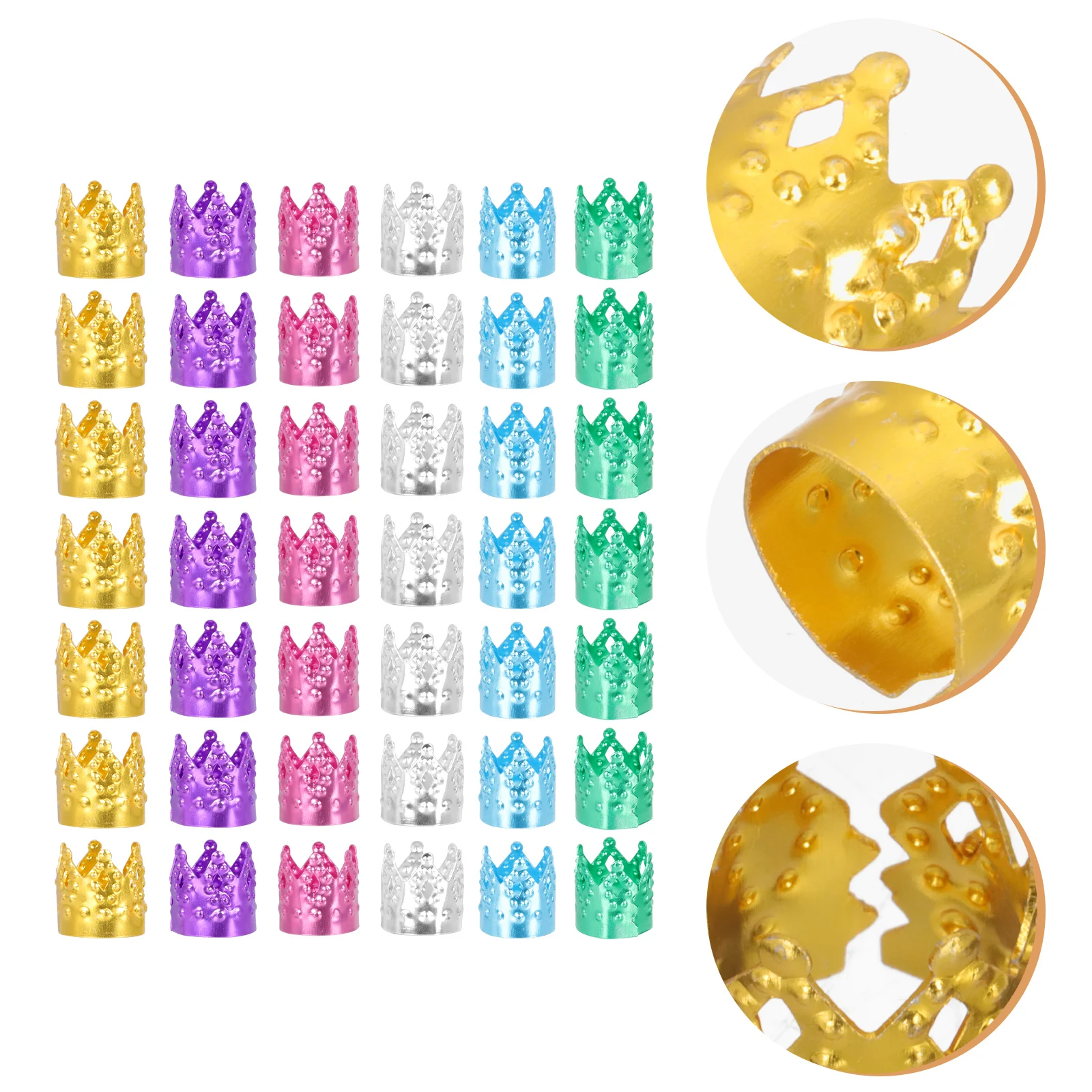 

100pcs Aluminum Rings Reusable DIY Crown Hair Braids Accessories Shape Dreadlocks Cuffs Dreadlocks Cuffs for Braiding Tools