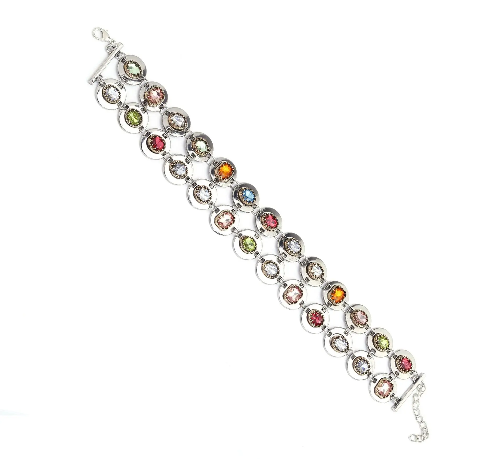 Neues Design Metallketten mit Eingelegten Bunten Kristall-Strass-Steinen Choker-Halskette für Damen Statement-Schmuck Geschenke für Feiertage und Partys – Detail 5