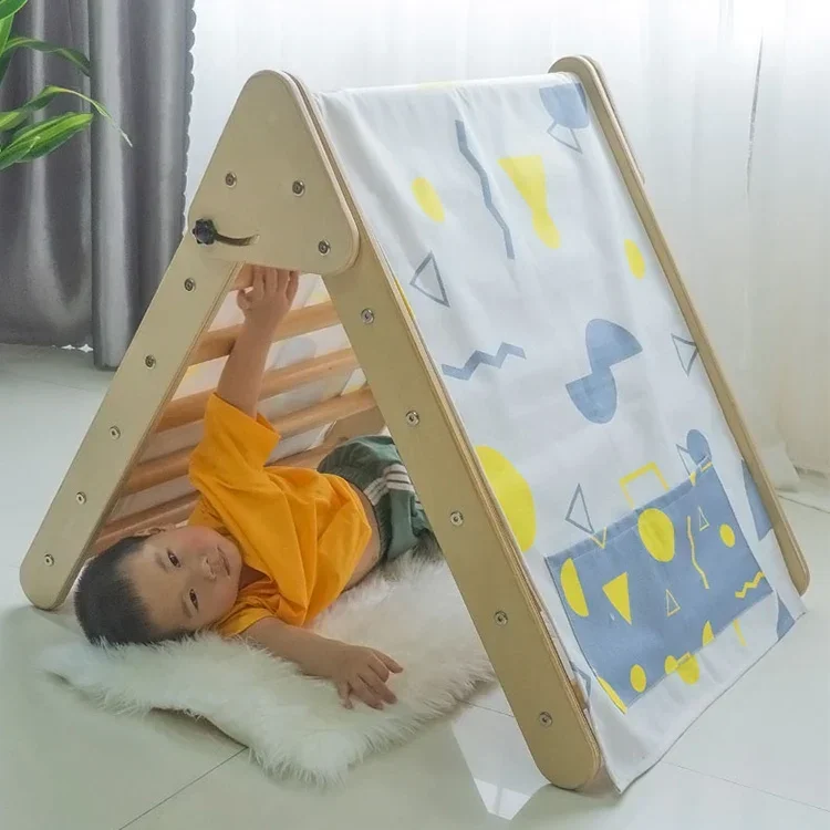 Exercise Kids environment protection Playground Ladder Wooden Triangle climbing frame