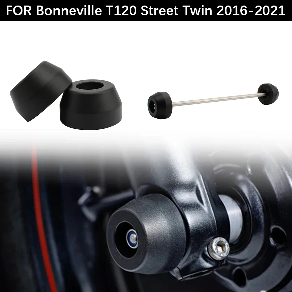 

Front Axle Wheel Fork Crash Sliders For Triumph Street Twin Thruxton 1200 Bonneville T120 / Black 2016-2021
