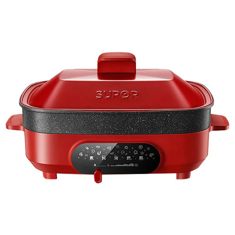 

5.5L Multifungsi 220V Listrik Daging Barbekyu Terintegrasi Memasak Menggoreng Panci Panas Listrik dengan Steamer hot pot