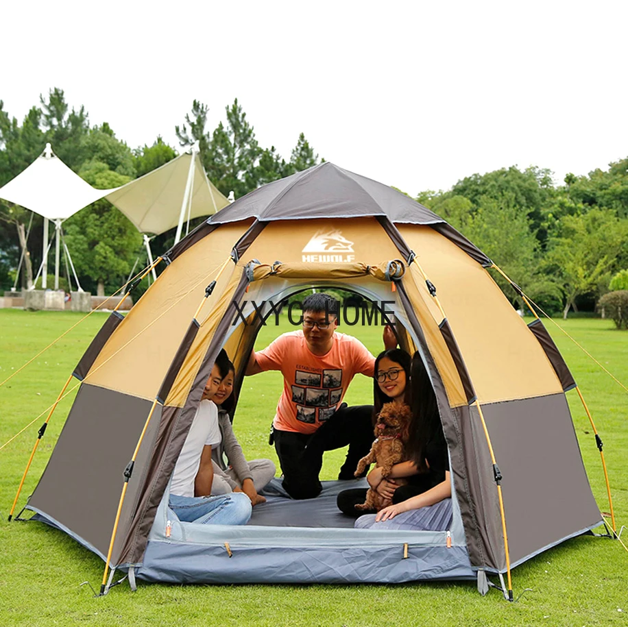 Outdoor Camping Tent Double-Layer Wateroproof Family Automatic Tents 5-8 Persons Portable Breathable Outdoor Travel Hiking Tent