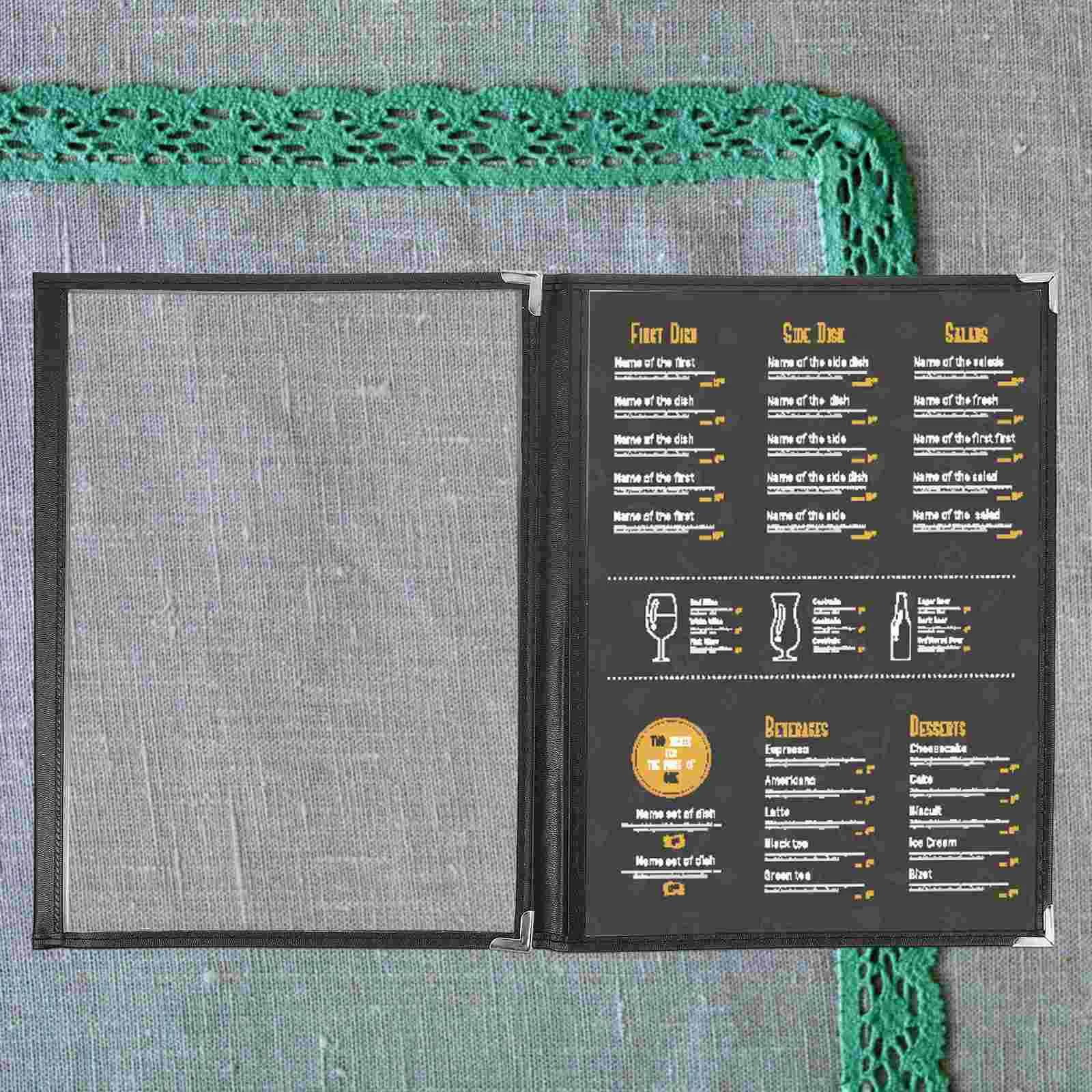 Rezept Ordner Essig PVC Menü Cover Bücher exquisite Restaurant Loose leaf Planer Binder tragbare Halter Kind