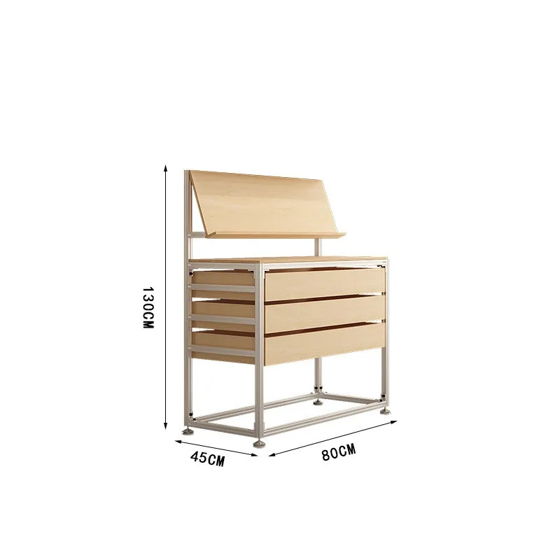 Birch Ocean Panel Industrial Wind Storage Exhibition Bookshelf Multi-layer Drawer Sample Display Cabinet