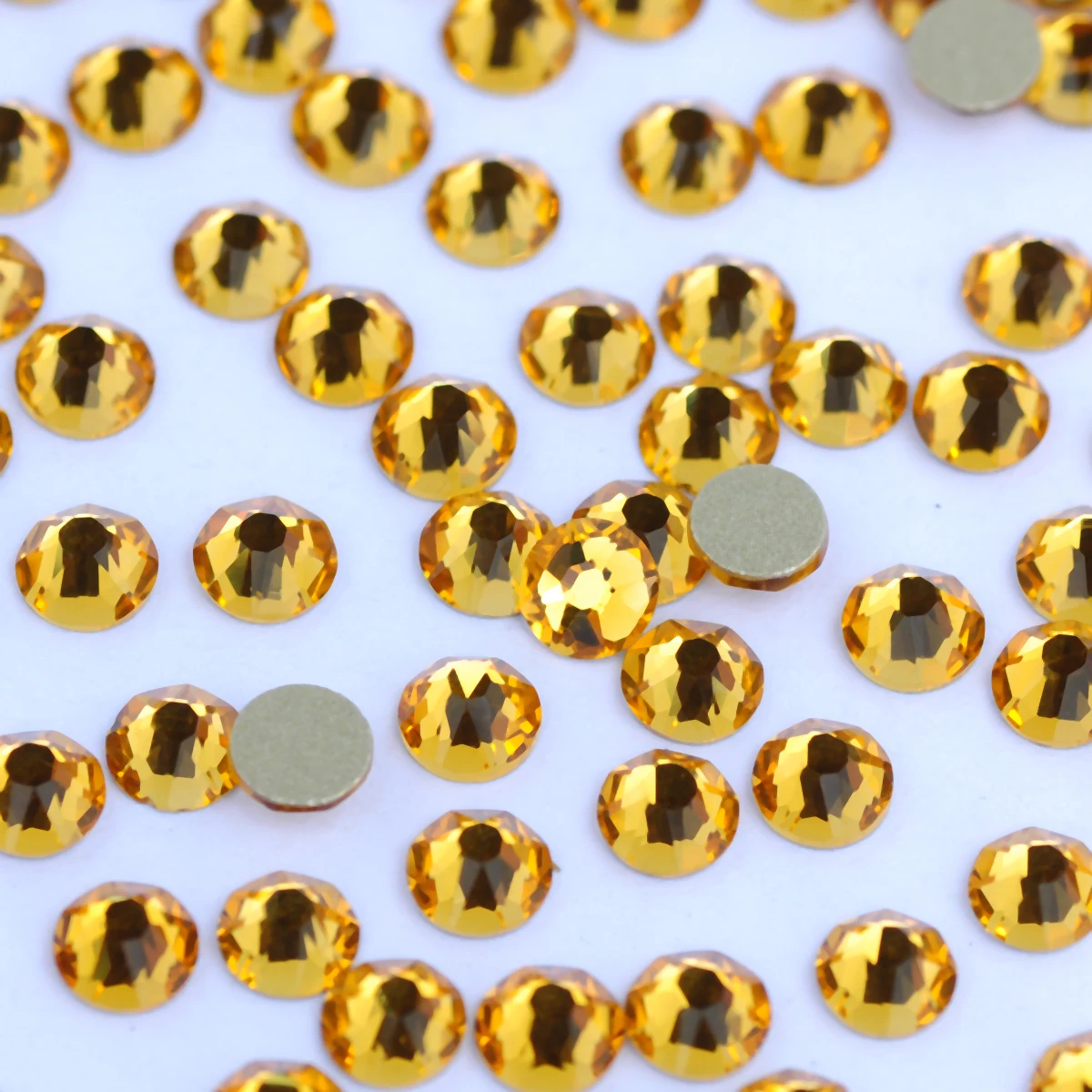 Topas und Topas AB Strass Kristall Gelb 3D Nagelkunst-Dekorationen Flache Strass-Steine Ohne Heißfixierung Klebstoff-Kristalle für Hochzeitskleider – Detail 3