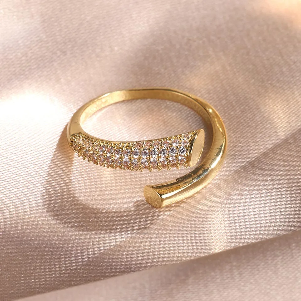 ZAKOL White Gold Color AAA Zircon Bracelet Ring Set for Women Men Brilliant Micropaved Zirconia Nail Luxury Wedding Jewelry image 5